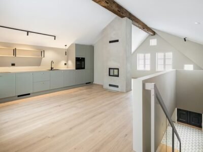 Boulder Craft & Art Studio with Vaulted Ceiling a Sleek Scandinavian Kitchen for the chef