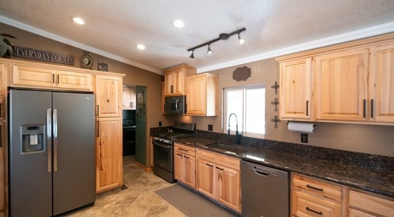 Rustic-Modern Kitchen with Natural Wood & Stone