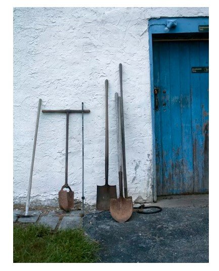 Rustic Tool Wall with Blue Door in Galena, IL