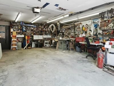 Organized mechanic shop with tools and workspace
