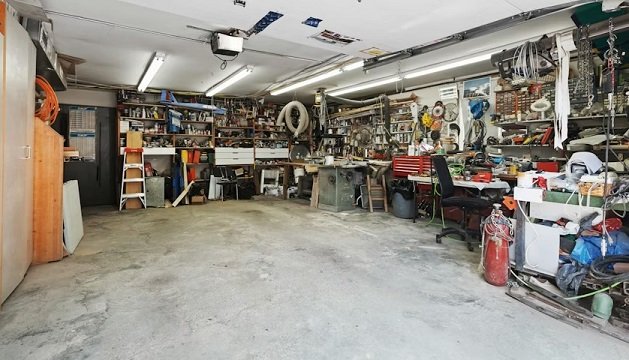 Organized mechanic shop with tools and workspace